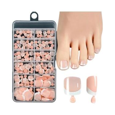 Imagem de Unhas Postiças Francesas De 9 Cores, 120 Peças, Curtas, Quadradas, Bri