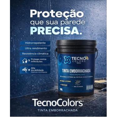 Imagem de Tinta Emborrachada Mais Proteção Paredes e Fachadas Balde 18L - Tecno 