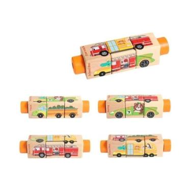 Imagem de Brinquedo Musical Montessori De Madeira Giratório Com Quebra-Cabeça, C