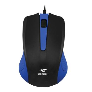 Imagem de Mouse Óptico MS-20BL USB 1000DPI com Design Ambidestro e 3 Botões Azul C3tech