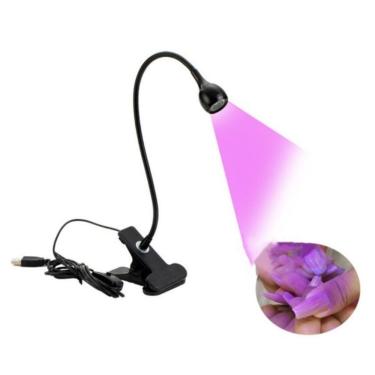 Imagem de Luminária UV de Mesa Zem para Manicure com Garra Presilha Secagem Rápida LED Roxo OEM