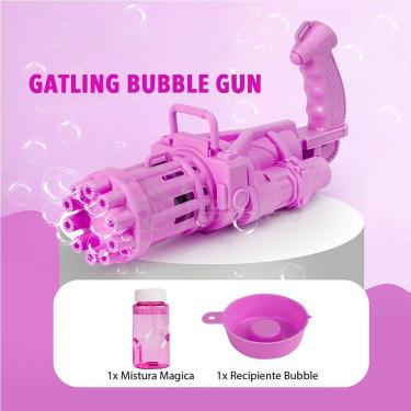 Imagem de Máquina Elétrica Brinquedo Tiktok Lança Bolhas Sabão Mágica Criança Infantil com 8 Saíd...
