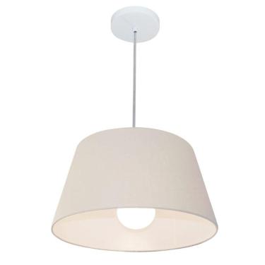 Imagem de Lustre Pendente Md-4039 com Cúpula em Tecido Cone, Fio e Cabo Ajustável 185CM, Bivolt B...