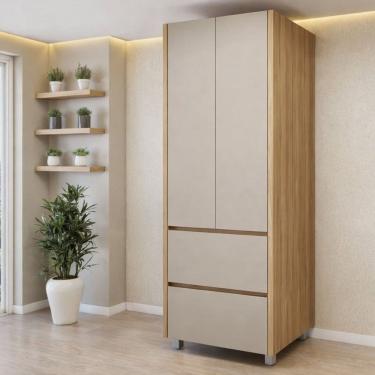 Imagem de Paneleiro 2 Portas 2 Gavetas Nesher Rainha 100% Mdf Marrom Greige