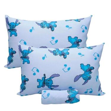 Imagem de Jogo de Cama Disney Stitch Song Casal 70% Algodão e 30% Poliéster Malha Azul