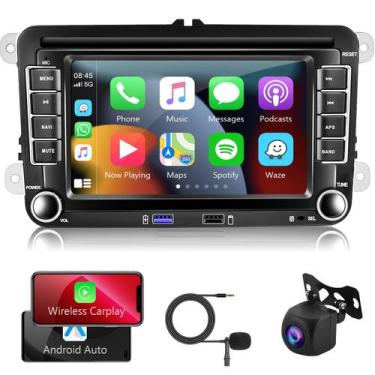 Imagem de Radio para auto Podofo Android Doble Din con CarPlay inalámbrico