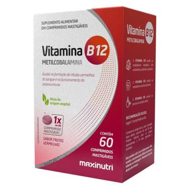 Imagem de Vitamina B12 Mastigável Zero Açucar 60 Comprimidos Maxinutri-Unissex