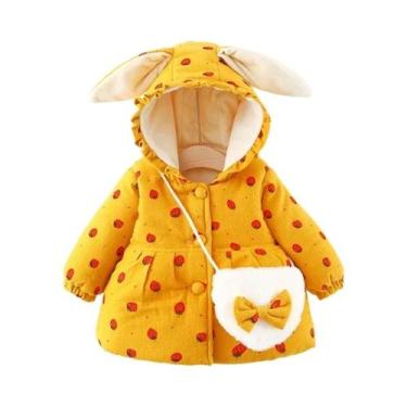 Imagem de Jaqueta De Inverno Para Meninas Em Algodão, Bonita, Com Capuz E Estamp