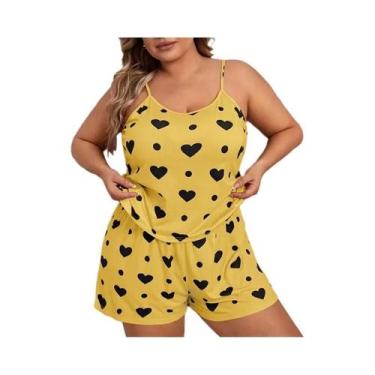 Imagem de Conjunto De Pijamas Sexy Sem Mangas Para Mulheres plus Size, Roupas De