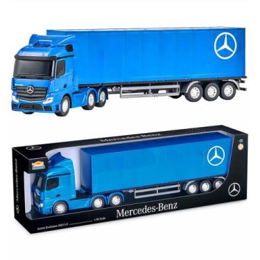 Imagem de Brinquedo Da Estrada Caminhão Modelo Realista Mercedes-Benz Actros Baú