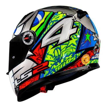 Imagem de Capacete Ls2 Ff358 Alex Barros Classic Prata Silver, 60