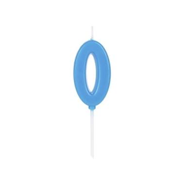 Imagem de Vela de Aniversário Número 0 Azul 4,5 cm Silver Plastic