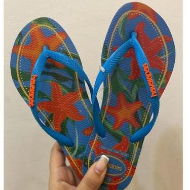 Imagem de Chinelo Clean Tropical - Havaianas, Turquesa, 39/40