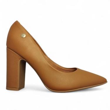 Imagem de Scarpin Social Feminino Vizzano Salto Bico Fino 1285.400, Marrom, Cara