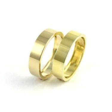 Imagem de Alianças Casamento Quadrada  Ouro  3,5 Mm - mcosta joias