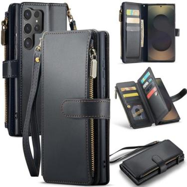 Imagem de Capa tipo carteira Deekeewe Samsung Galaxy S25 Ultra 5G em couro PU