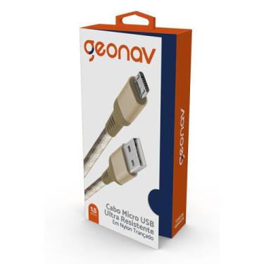 Imagem de Cabo Micro Usb Ultra Resistente Geonav 1.5mts Nylon Trançado