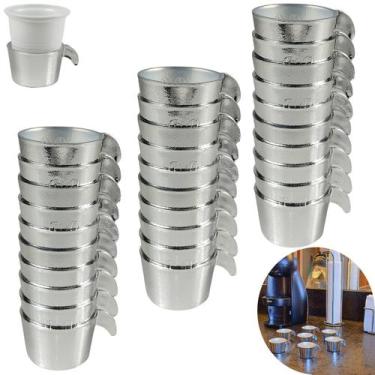 Imagem de Conjunto Copete 30 Porta Copos Descartavel Cantinho Cafe Plastico Crom