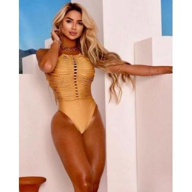 Imagem de Maiô Macrame Dourado - Belle Cristine, Dourado, G