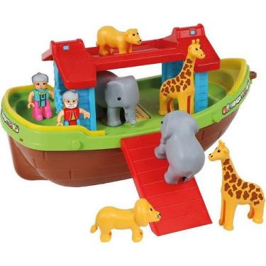 Imagem de Brinquedo Educativo Barco Arca De Noé Com Bonecos - Maral