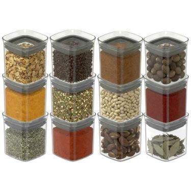 Imagem de Kit 12 Porta Tempero Condimento Pote Hermético 150ml Block Ou