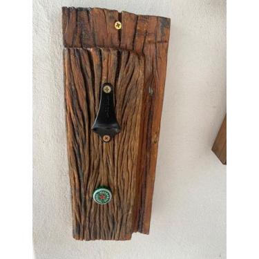 Imagem de abridor de parede magnetico rustico - flash resinas e madeira 