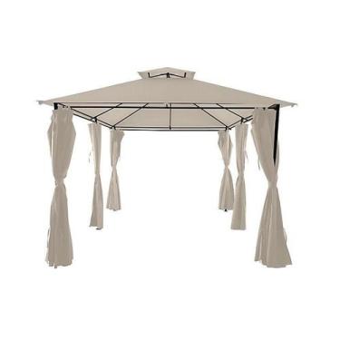 Imagem de Gazebo Romano 270x400x300cm com Cortinas Taupe Just Home Collection