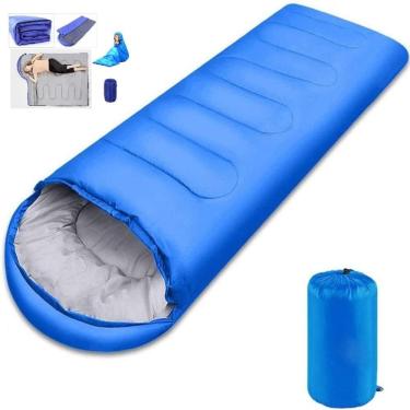 Imagem de Saco de Dormir Envelope Retangular Impermeável com Enchimento em Algodão Oco e Bolsa de Transporte Verde Yeet 210X75CM