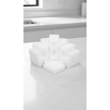 Imagem de Kit 100 Esponjas Mágicas Melamina Limpeza Profunda 10cm - Congratulati