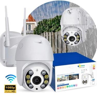 Imagem de Câmera de Segurança IP Wi-Fi Branca Visão Noturna Monitoramento Reside