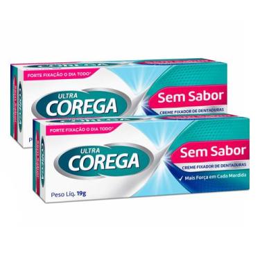 Imagem de Kit 2 Corega Ultra Tripla Ação Fixador de Dentadura Sem Sabor 20g