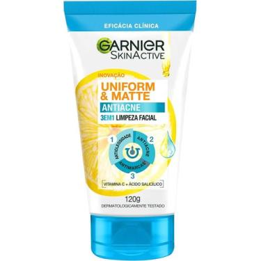 Imagem de Esfoliante Garnier Uniform &amp Matte Antiacne 3 em 1 Limpeza Facial 1