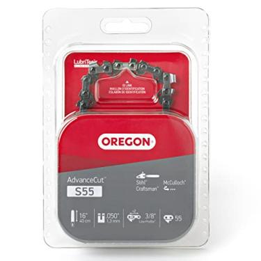 Imagem de Oregon Corrente de motosserra S55 AdvanceCut para barra de 40,6 cm - 55 elos de acionamento – corrente de baixo retorno serve para McCulloch, Stihl, Wagner e mais cinza