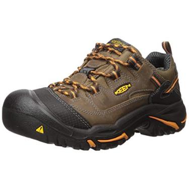Imagem de Bota de trabalho masculina KEEN Utility Braddock Low (bico macio), Cascade/Orange Ochre, 14