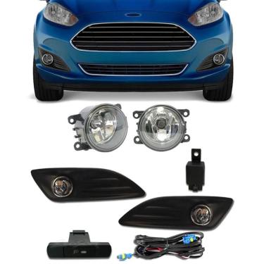 Imagem de Kit Farol de Milha Neblina Ford New Fiesta 2013 2014 2015 2016 2017 Botão Painel