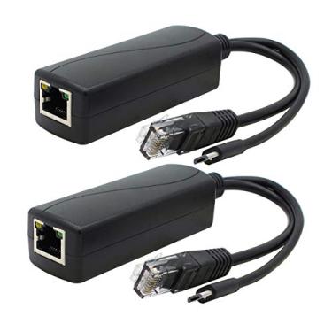 Imagem de ANVISION – 2 pacotes Gigabit PoE Splitter, 48 V a 5 V 2.4A Micro USB Ethernet adaptador, funciona com Raspberry Pi 3B+, câmera IP e mais