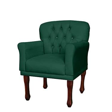Imagem de Poltrona Decorativa Anita Pés Luis XV Suede Verde - DS Estofados