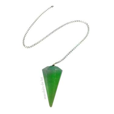 Imagem de Pêndulo De Cristal De Quartzo Verde Pedra Natural - Mandala De Luz