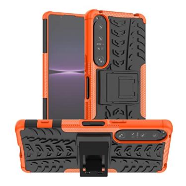 Imagem de HONGYAN Capa de telefone Para Sony Xperia 1 IV Textura TPU + Caixa de telefone PC com suporte Capa protetora