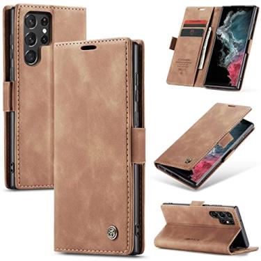 Imagem de Danet Capa Capinha Flip Couro Para Samsung Galaxy S22, S22+ Plus e S22 Ultra Wallet Case Caseme Premium (Marrom)