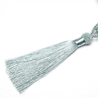 Imagem de peça Suporte de Cortina Tieback Acessório de Cortina Feito à Mão Borlas Franja Pendurada Bola Amarrar Janela Cortina Borla Decoração de Casa, Azul, 4 peças