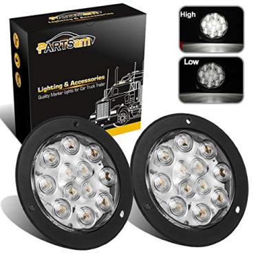 Imagem de Luzes traseiras de reboque de LED redondas de 10 cm da PartsamPartsam branco GTCV-0811452743