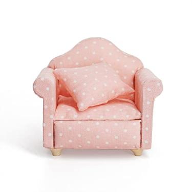 Imagem de Odoria 1/12 Cadeira de Braços Miniatura Recliner Móveis para Casa de Bonecas Acessórios, Pontos