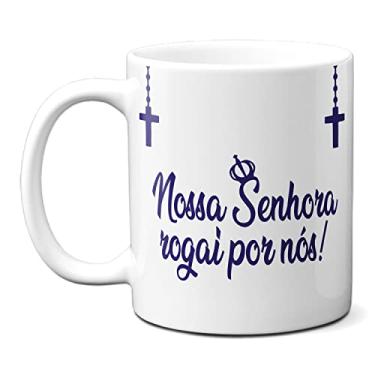 Imagem de Caneca Rosário Nossa Senhora Aparecida Rogai Por Nós Terço (Branca)