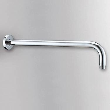 Imagem de 1pcs Acessórios de chuveiro sTeel inoxidável cromados acabamento parede montada braço de chuveiro do banheiro, 30cm