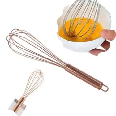 Imagem de Fouet Batedor de Clara e Ovos de Inox Rosé 30 cm
