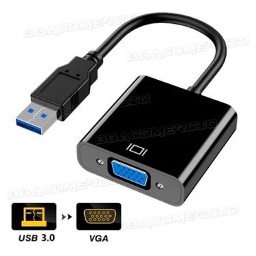 Imagem de Cabo Adaptador Conversor Usb Para Vga Tv Monitor Multitelas