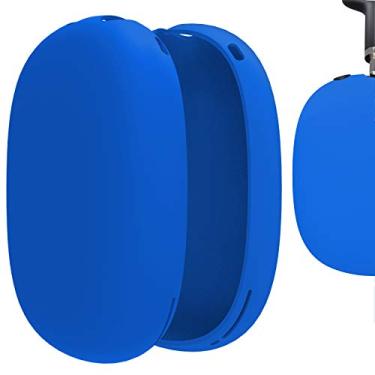 Imagem de Geekria Capa de silicone para fones de ouvido AirPod Max, capa de proteção contra arranhões/capa de fone de ouvido/protetor de pele de alto-falantes (azul)
