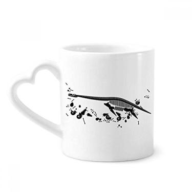 Imagem de Caneca pequena de ossos de dinossauro café cerâmica copo de coração de vidro