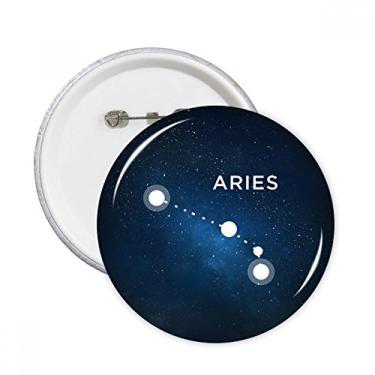 Imagem de Broche redondo com símbolo da constelação de Áries e símbolo do zodíaco, 5 peças
